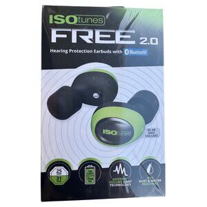 New ISOtunes FREE 2.0 - Bluetooth Hearing Protection Earbuds, 25 dB NRR (Green)
